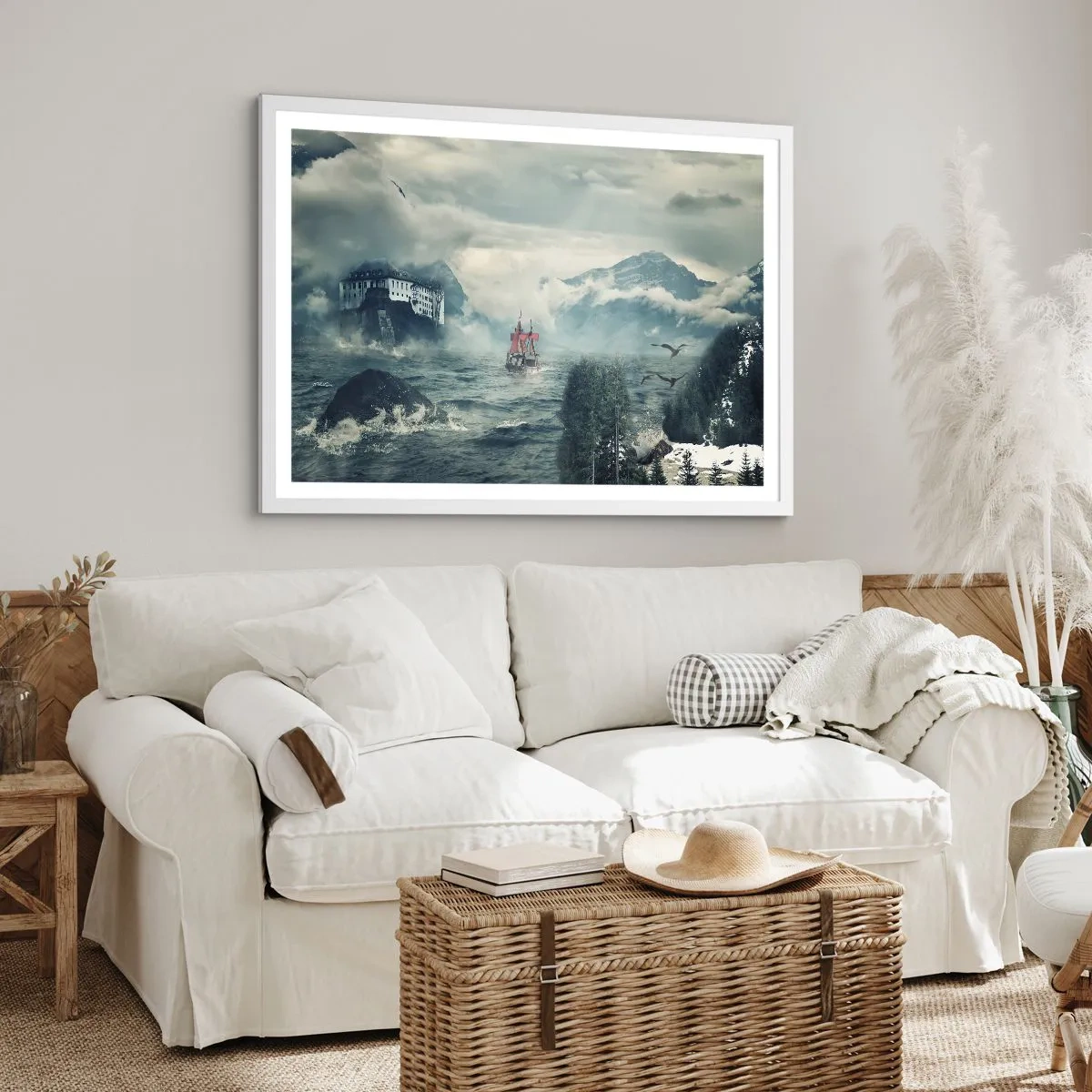 Plakat w białej ramie - Na magicznych wodach - 100x70 cm