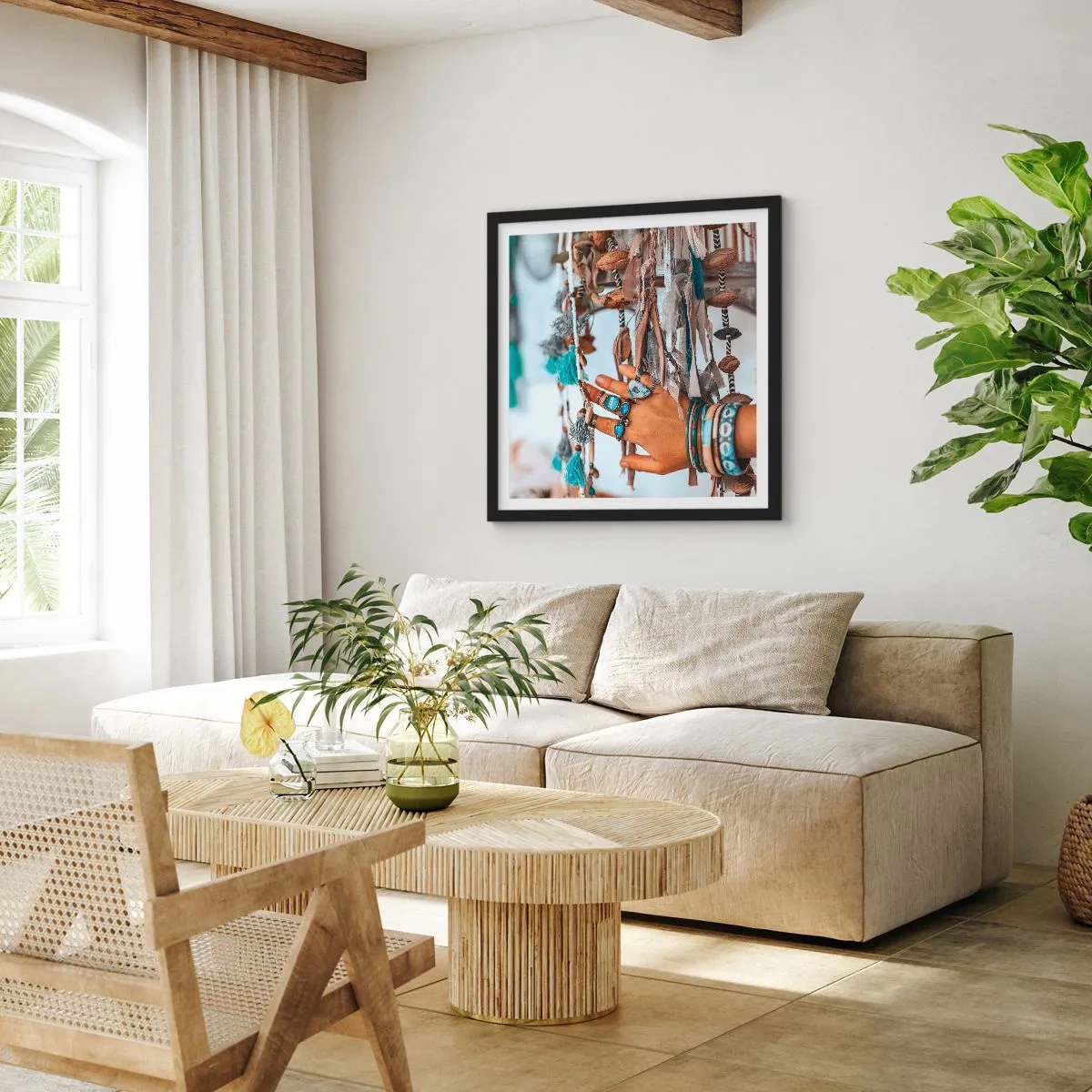 Plakat w czarnej ramie - Lokalne skarby - 60x60 cm