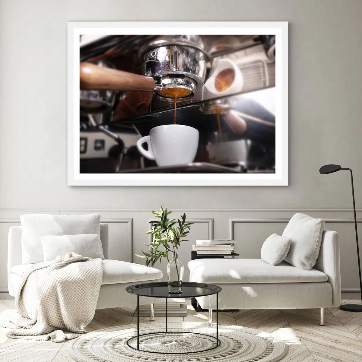 Plakat w białej ramie - Dobra chwila dnia - 70x50 cm
