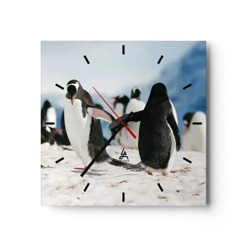 Zegar ścienny - Taniec na śniegu - 40x40 cm