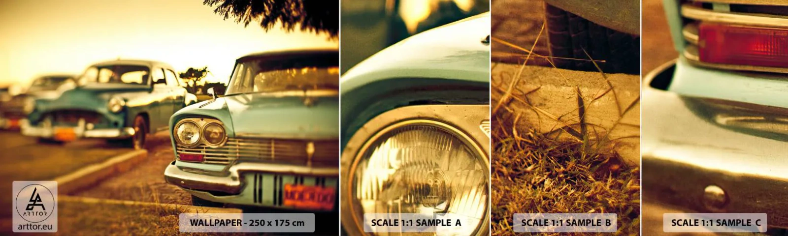 Fototapeta Próbka Samoprzylepna Deluxe Sticker - Poczekamy, zobaczymy - Samochód, Kuba, Motoryzacja - 100x30 cm