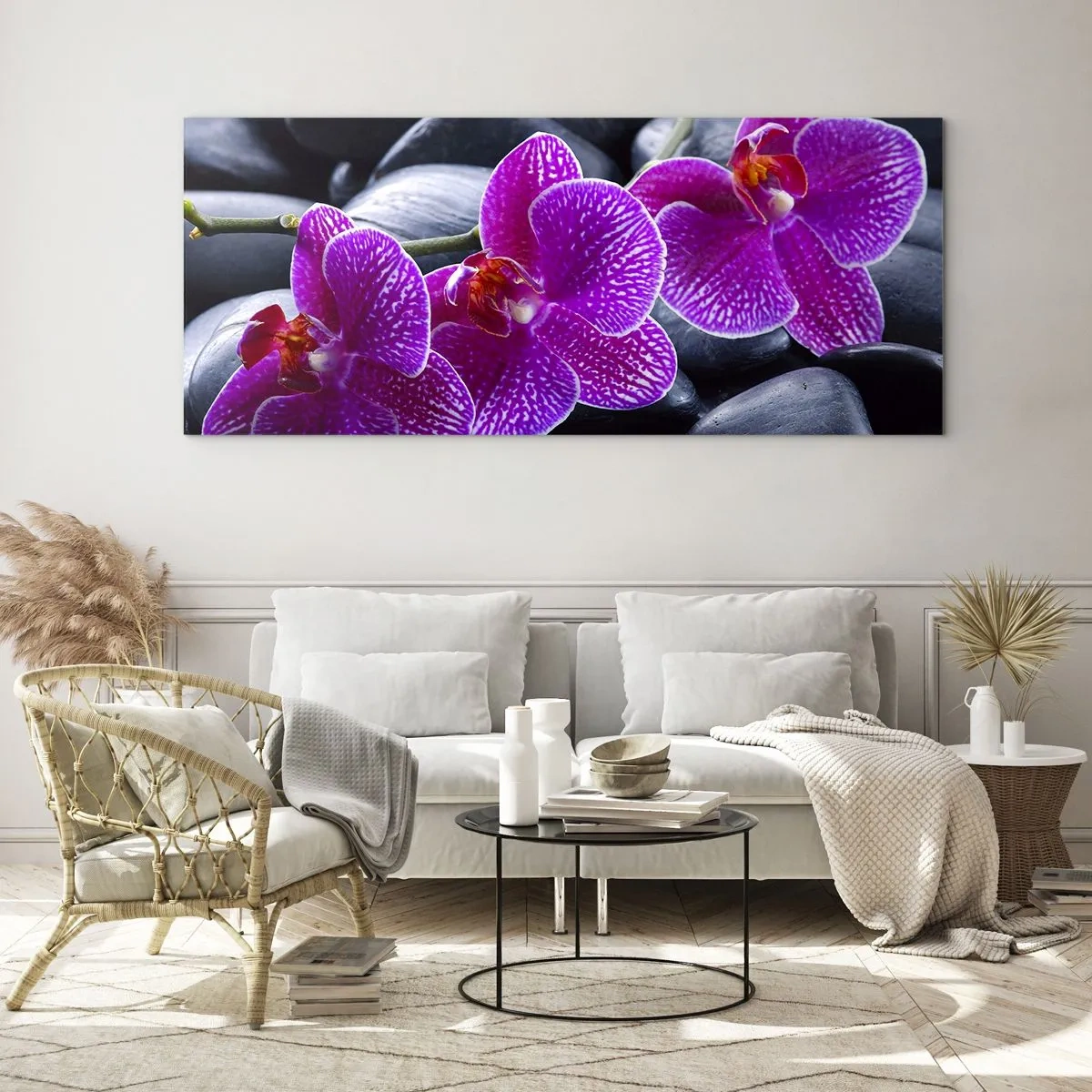 Obraz na szkle - Kamienie pojaśniały z zachwytu - 100x40 cm