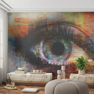 Fototapeta Premium Sand - Abstrakcyjne oko w artystycznym stylu - 100x70cm - Można zajrzec w duszę - Nowoczesna dekoracja ścienna do salonu, kuchni i sypialni ARTTOR