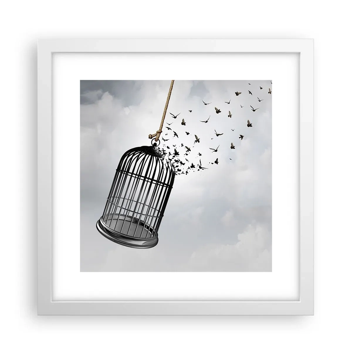 Plakat w białej ramie - Wiara...Nadzieja...Wolność! - 30x30 cm