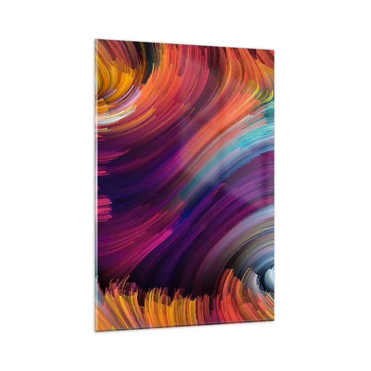 Obraz na szkle - Abstrakcyjne wiry w żywych kolorach - 80x120cm - Początek nowego świata - Nowoczesna dekoracja ścienna do salonu i sypialni ARTTOR