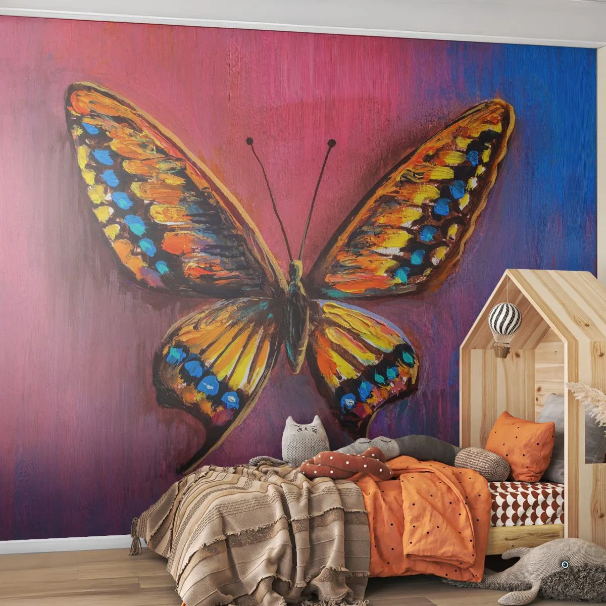 Fototapeta Premium Canvas - Klejnot natury - Motyl, Sztuka, Malarstwo - 250x175 cm