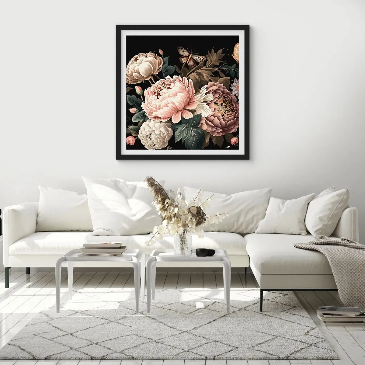 Plakat w czarnej ramie - W barokowym stylu - 30x30 cm