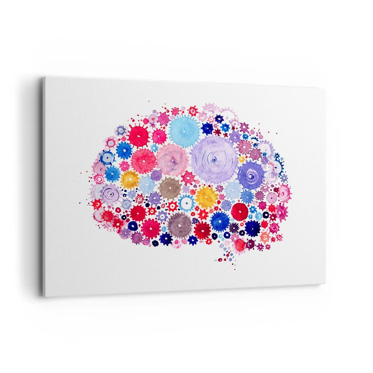 Obraz na płótnie - Kolorowy abstrakcyjny mózg z motywem kwiatowym - 100x70cm - Najdoskonalsza machina natury - Nowoczesna dekoracja ścienna do salonu, kuchni i sypialni ARTTOR