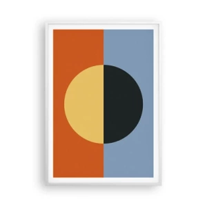 Plakat w białej ramie - Kompozycja ciepła i chłodu - 70x100 cm