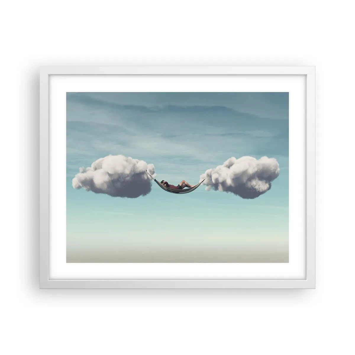 Plakat w białej ramie - Błogość chwili - 50x40 cm