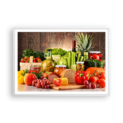 Plakat w białej ramie - Wędzone, pieczone, marynowane - 100x70 cm