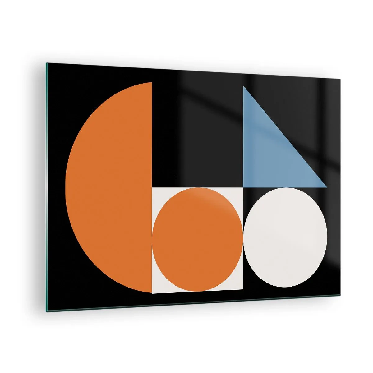Obraz na szkle - Geometryczne figury w układzie abstrakcyjnym - 70x50cm - Układ figurowy - Nowoczesna dekoracja ścienna do salonu i sypialni ARTTOR