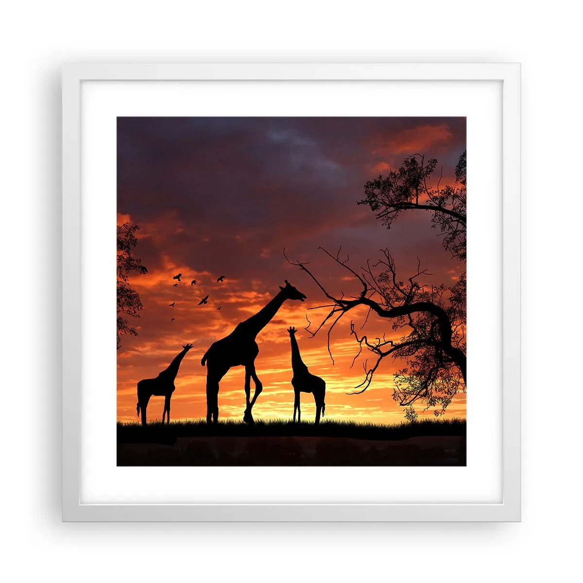 Plakat w białej ramie - Mała kolacja w gronie najbliższych - 40x40 cm