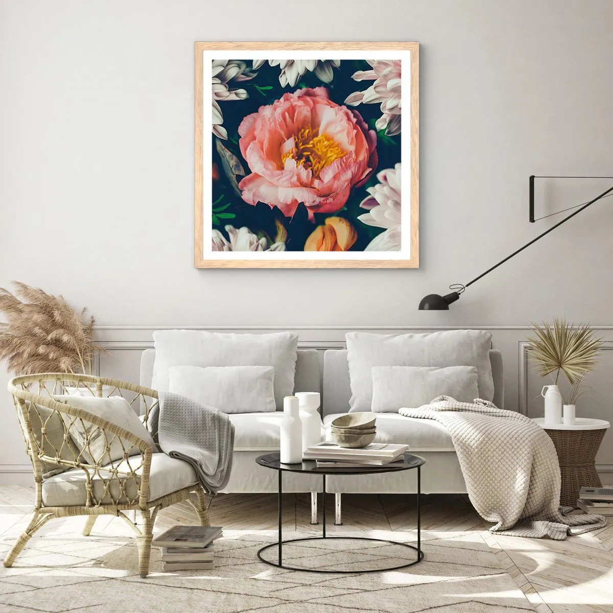 Plakat w ramie jasny dąb - Z barokowym przepychem - 50x50 cm