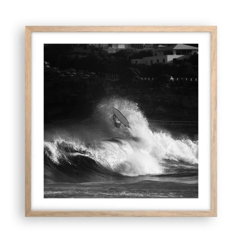 Plakat w ramie jasny dąb - Wyzwanie przyjęte! - 50x50 cm