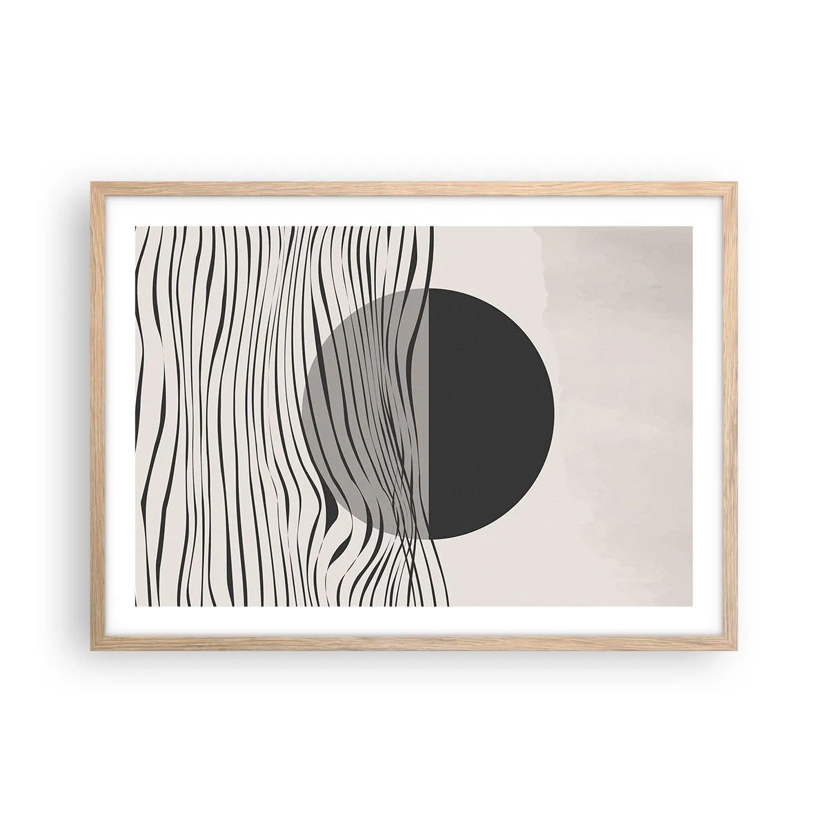 Plakat w ramie jasny dąb - Kompozycja połowiczna - 70x50 cm