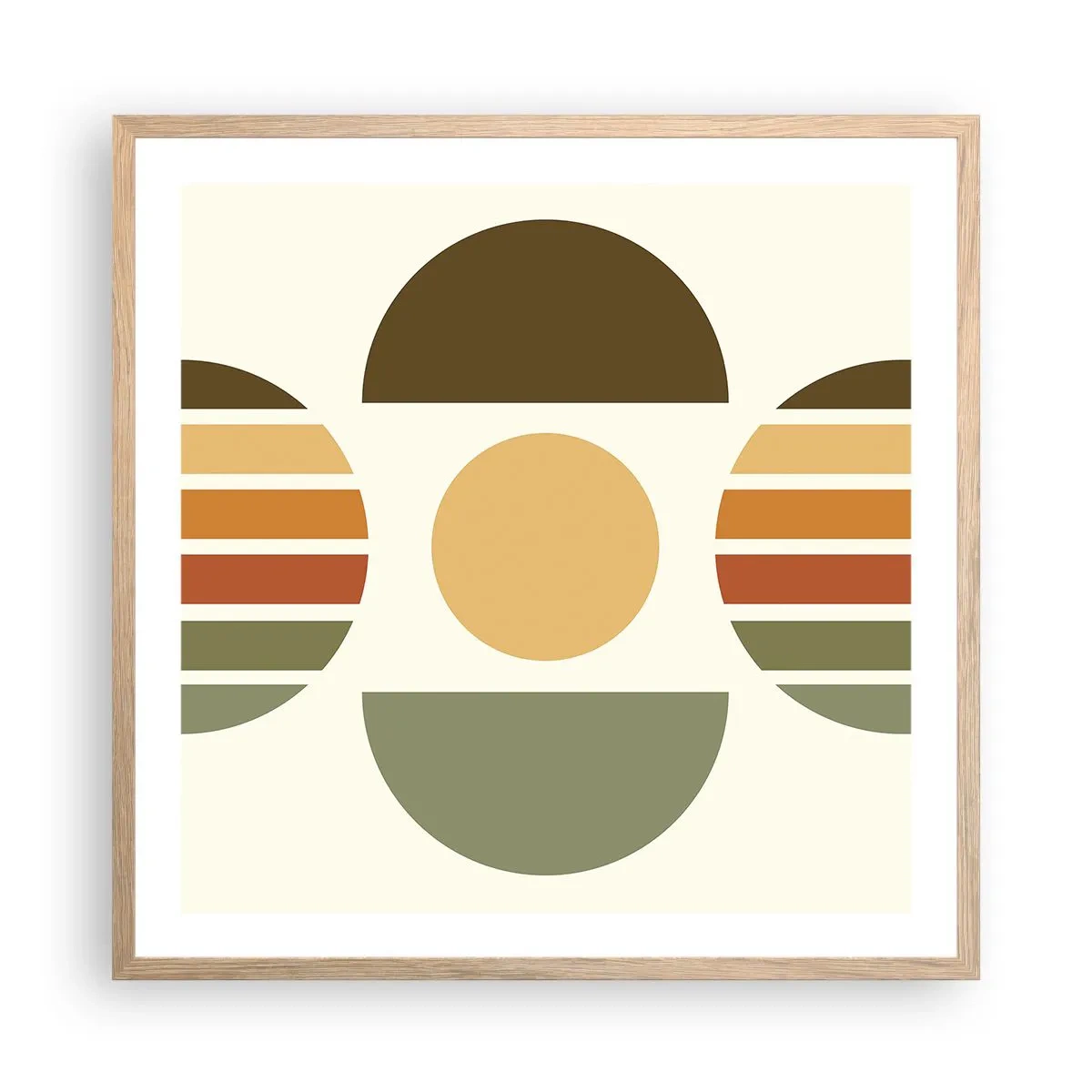 Plakat w ramie jasny dąb - W kolorach ziemi - 60x60 cm