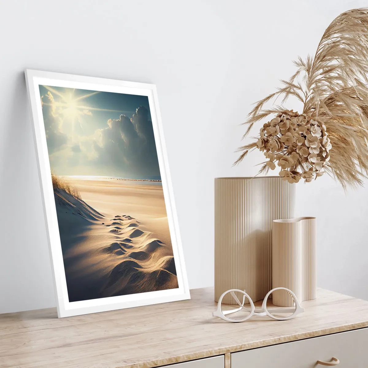 Plakat w białej ramie - Kojący pejzaż - 61x91 cm