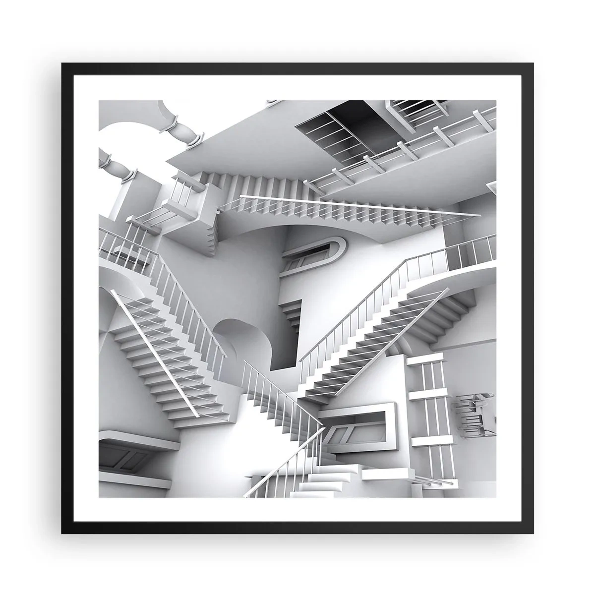 Plakat w czarnej ramie - Paradoksy przestrzeni - 60x60 cm