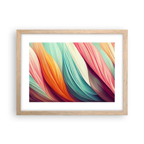 Plakat w ramie jasny dąb - Tęczowy splot - 40x30 cm