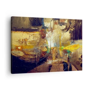 Obraz na płótnie - Abstrakcyjna martwa natura w ciepłych barwach - 70x50cm - Zimno, cieplej, gorąco - Nowoczesna dekoracja ścienna do salonu i sypialni ARTTOR