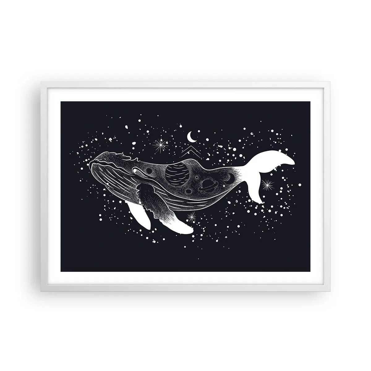 Plakat w białej ramie - W oceanie wszechświata - 70x50 cm