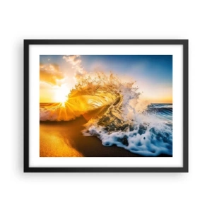 Plakat w czarnej ramie - Zabawa na piasku - 50x40 cm