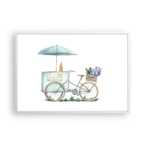 Plakat w białej ramie - Słodkie wspomnienie lata - 100x70 cm