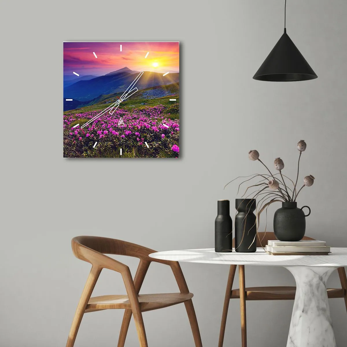 Zegar ścienny - … A dokoła pachnie kosodrzewina i wonieją zioła - 30x30 cm