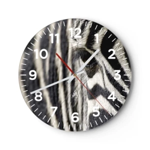 Zegar ścienny - Portret w paski - 40x40 cm