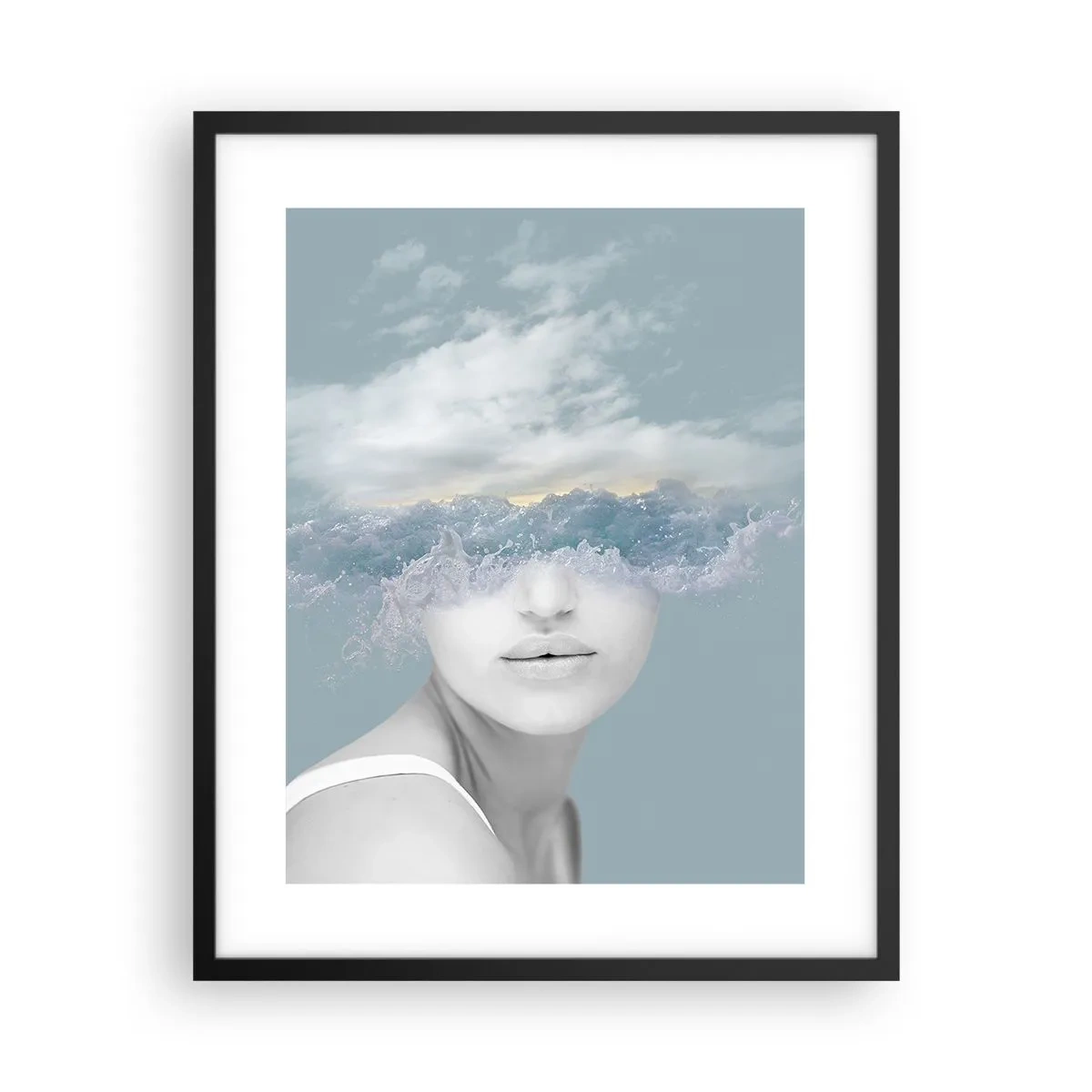 Plakat w czarnej ramie - Z głową w chmurach - 40x50 cm
