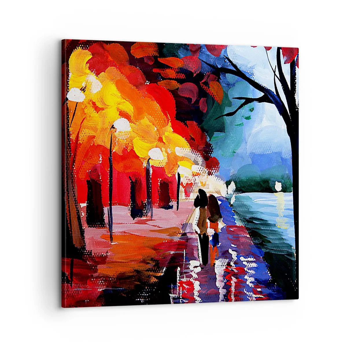 Obraz na płótnie - Płomienna jesień w parku - 60x60 cm