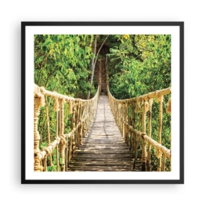 Plakat w czarnej ramie - Zawieszony w zieleni - 60x60 cm