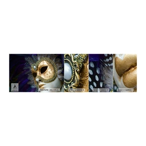 Fototapeta Próbka Samoprzylepna Deluxe Sticker - Portret wenecki w złocie - Maska, Sztuka, Wenecja - 100x30 cm