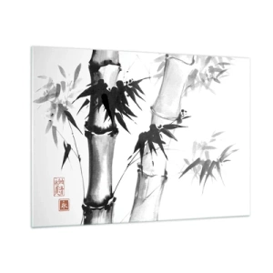 Obraz na szkle - Bambus w tradycyjnym stylu - 100x70cm - Zbliżenie na orient - Nowoczesna dekoracja ścienna do salonu, kuchni i sypialni ARTTOR