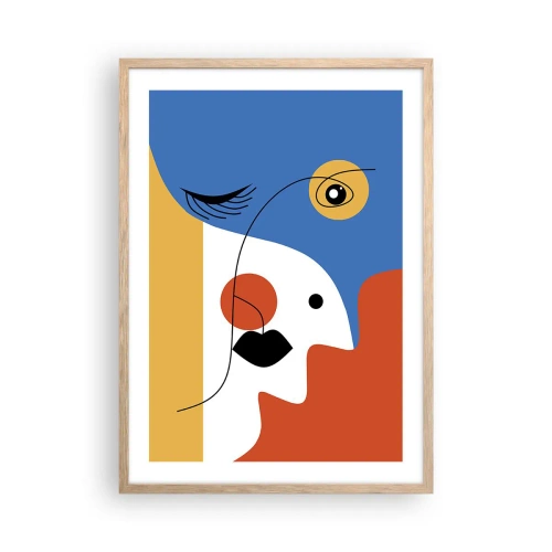 Plakat w ramie jasny dąb - Portret zdekonstruowany - 50x70 cm