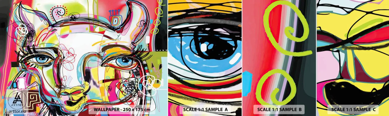 Fototapeta Próbka Samoprzylepna Deluxe Sticker - Bogactwo kociej matury - Abstrakcja, Sztuka, Grafika - 100x30 cm