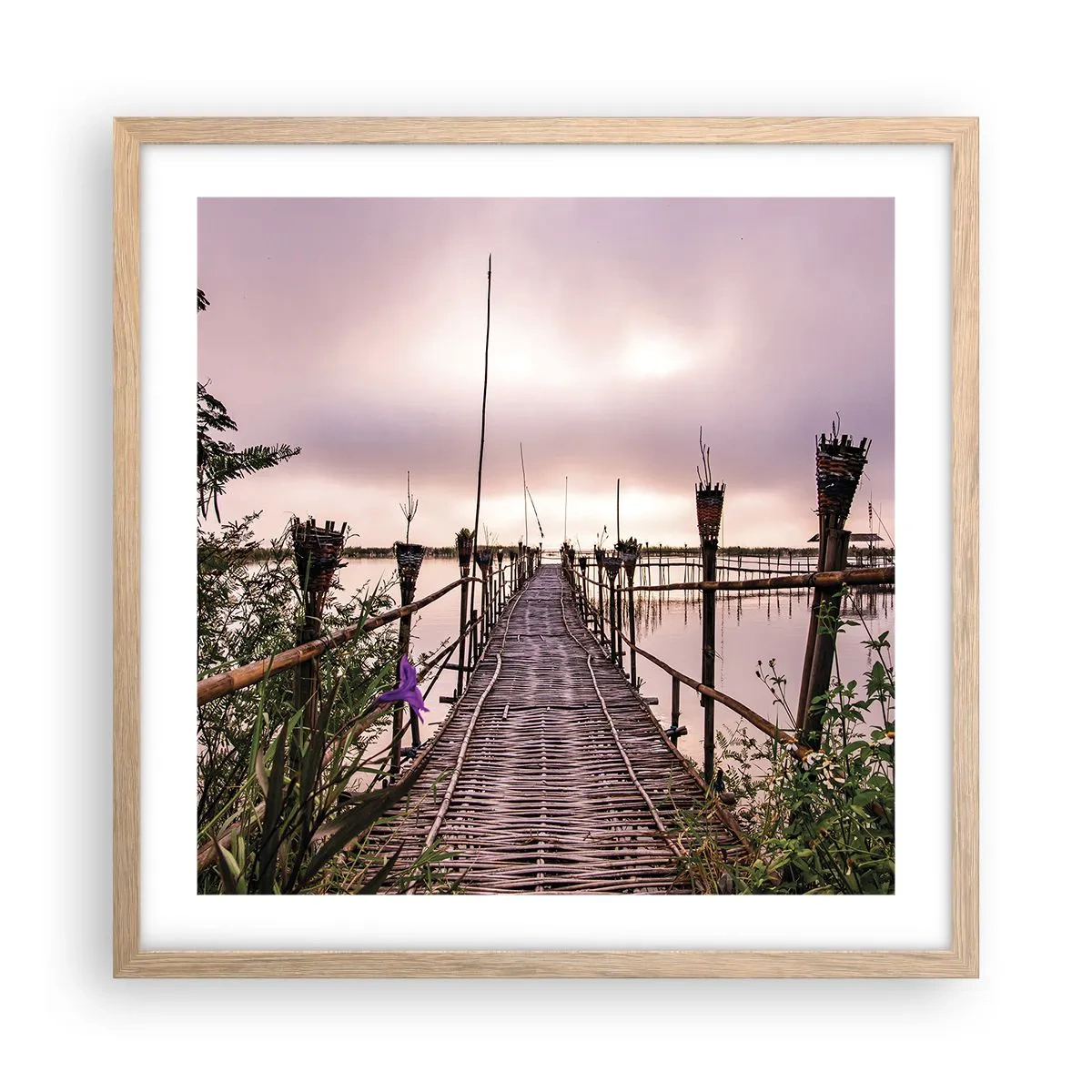 Plakat w ramie jasny dąb - Spokój i cisza Azji - 50x50 cm