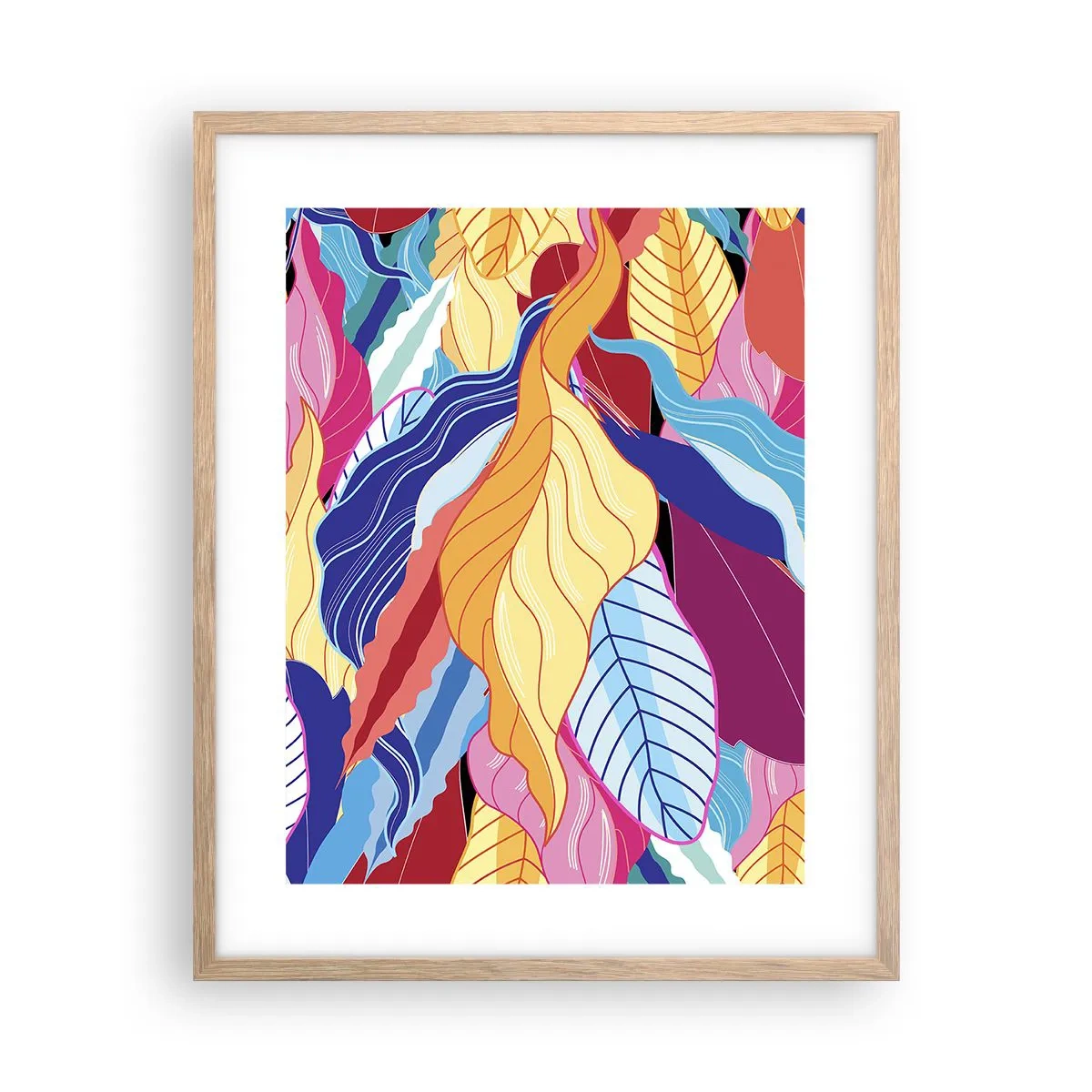 Plakat w ramie jasny dąb - Kolorowy bałagan - 40x50 cm
