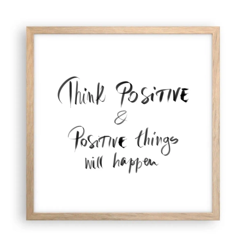 Plakat w ramie jasny dąb - Jak żyć? - 40x40 cm