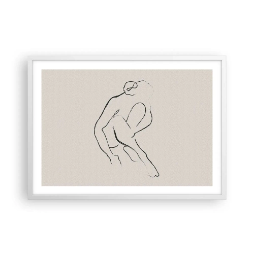 Plakat w białej ramie - Szkic intymny - 70x50 cm