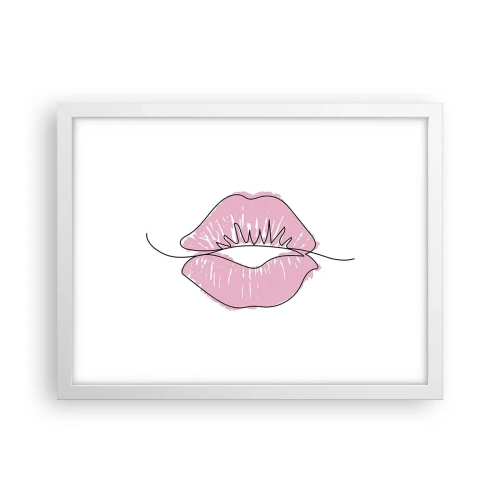 Plakat w białej ramie - Gotowy do pocałunku? - 40x30 cm