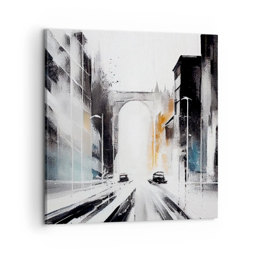 Obraz na płótnie - Studium miasta: architektura i ruch - 60x60 cm