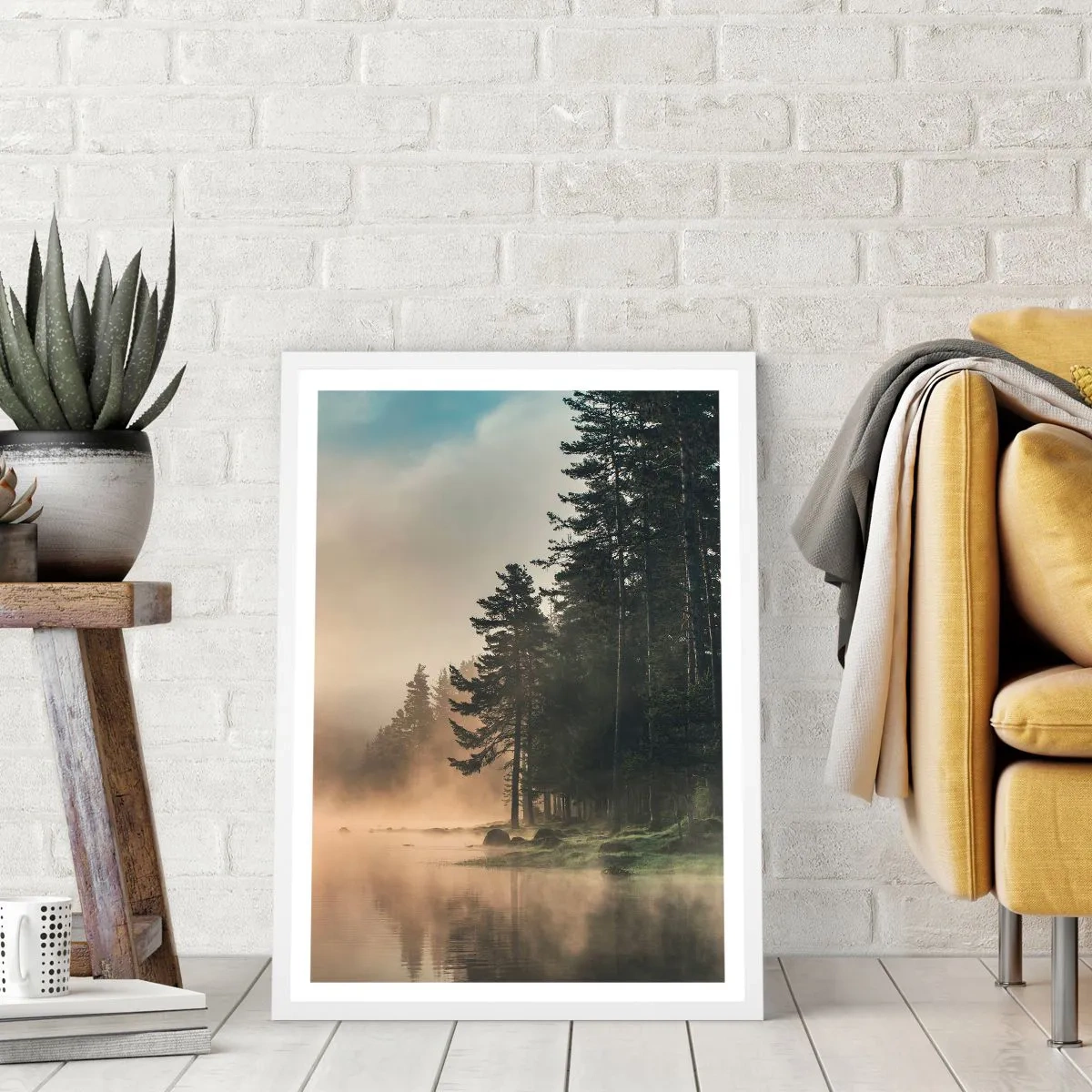 Plakat w białej ramie - Narodziny dnia - 50x70 cm