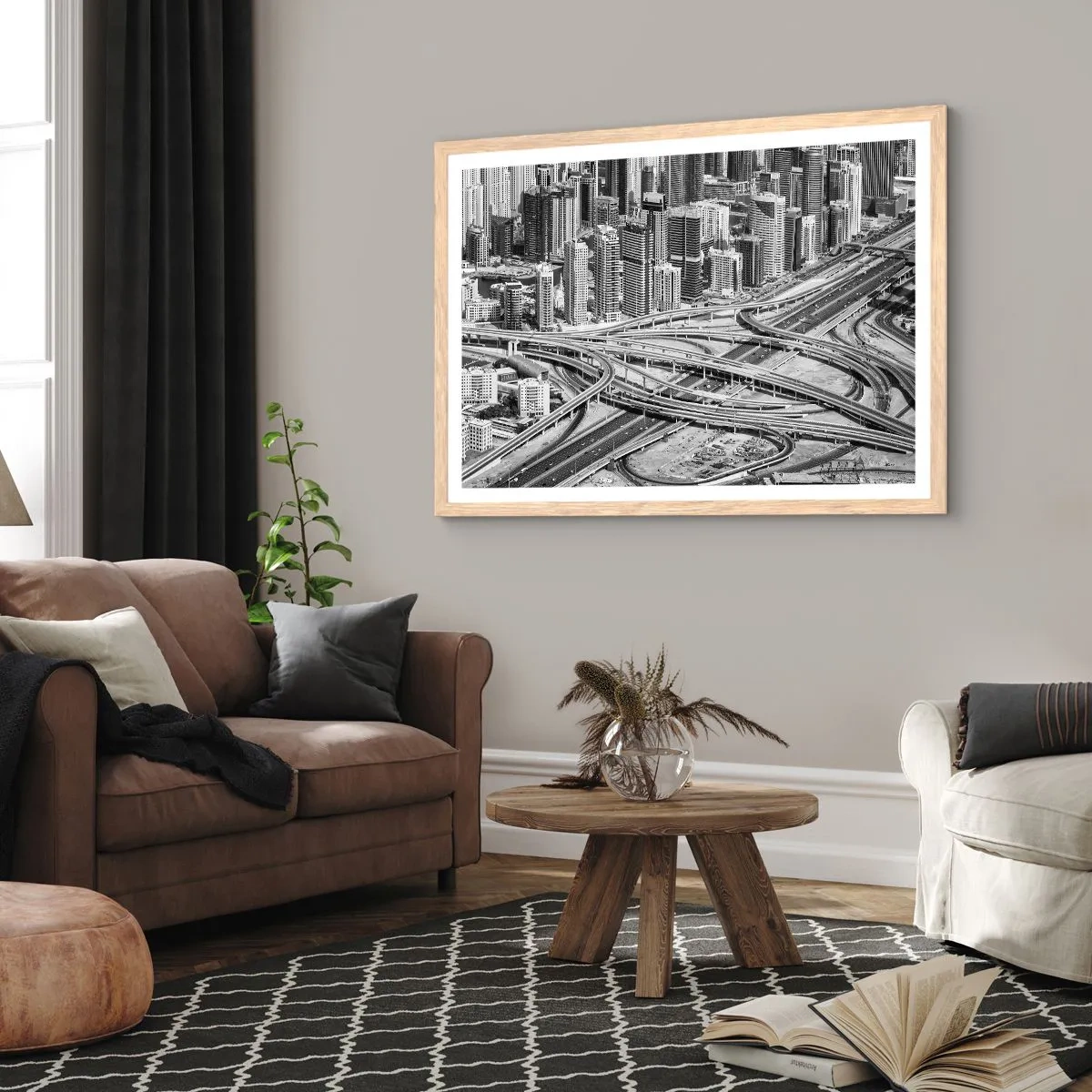 Plakat w ramie jasny dąb - Dubaj – miasto niemożliwe - 50x40 cm