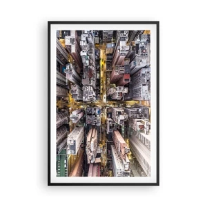 Plakat w czarnej ramie - Pozdrowienia z Hongkongu - 61x91 cm