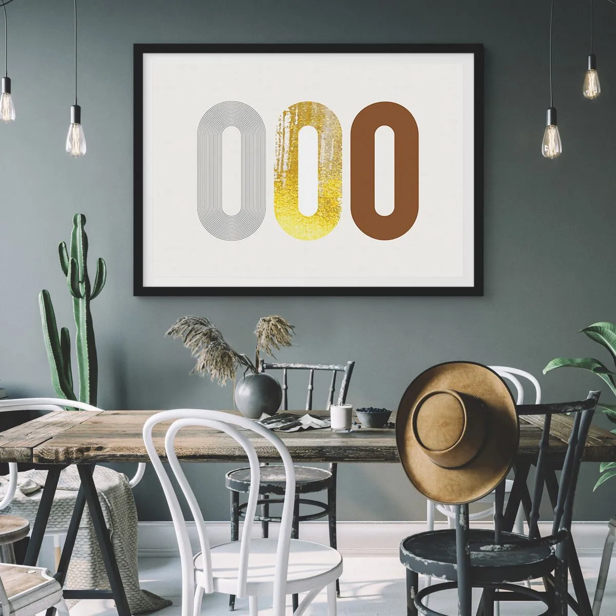 Plakat w czarnej ramie - Ooo! - 50x40 cm