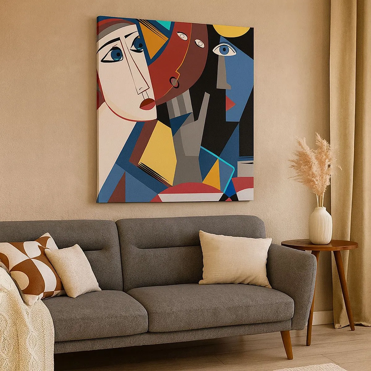 Obraz na płótnie - Rozmowa kubistów - 30x30 cm