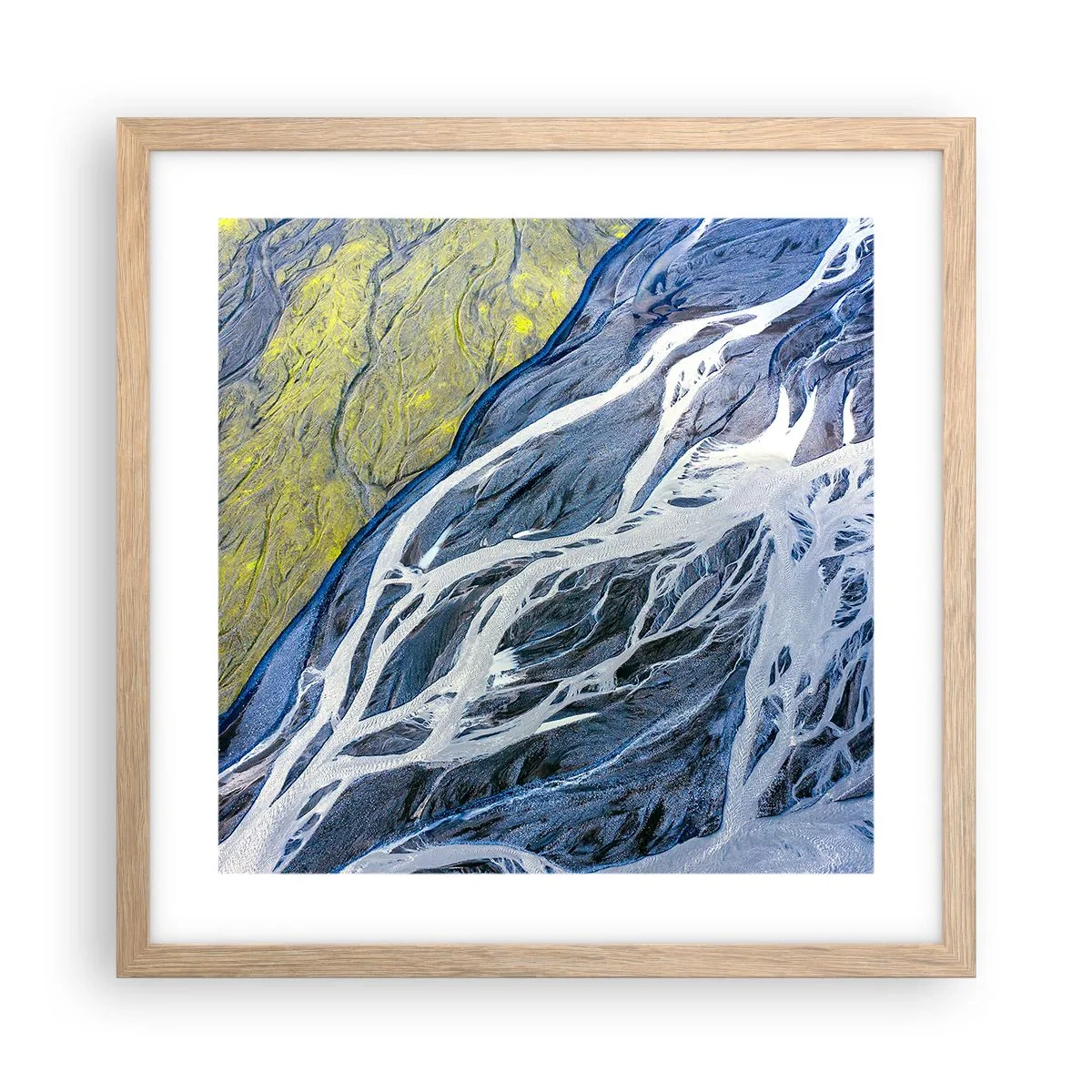 Plakat w ramie jasny dąb - Naskalne malowidła natury - 40x40 cm