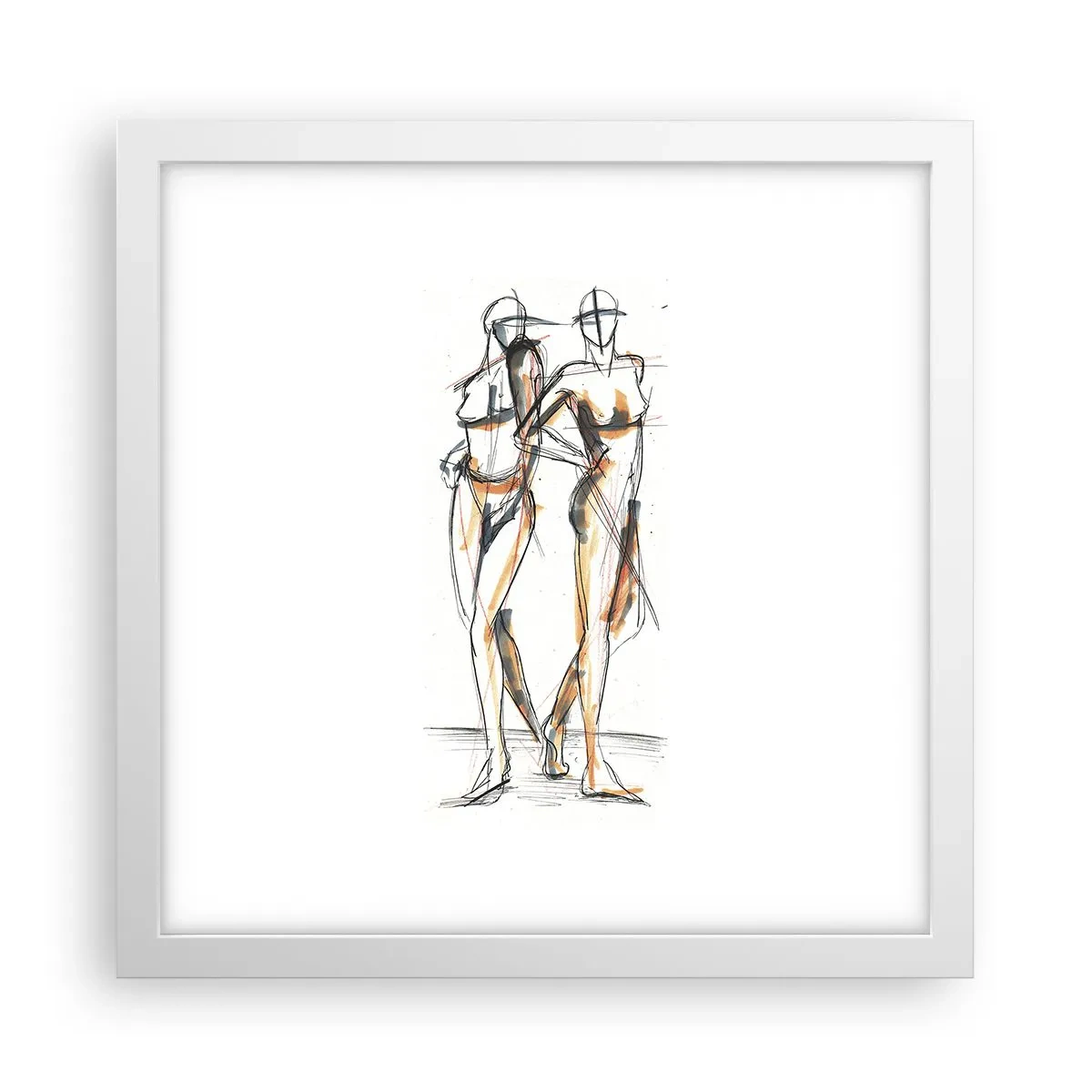 Plakat w białej ramie - Studium wdzięku - 30x30 cm